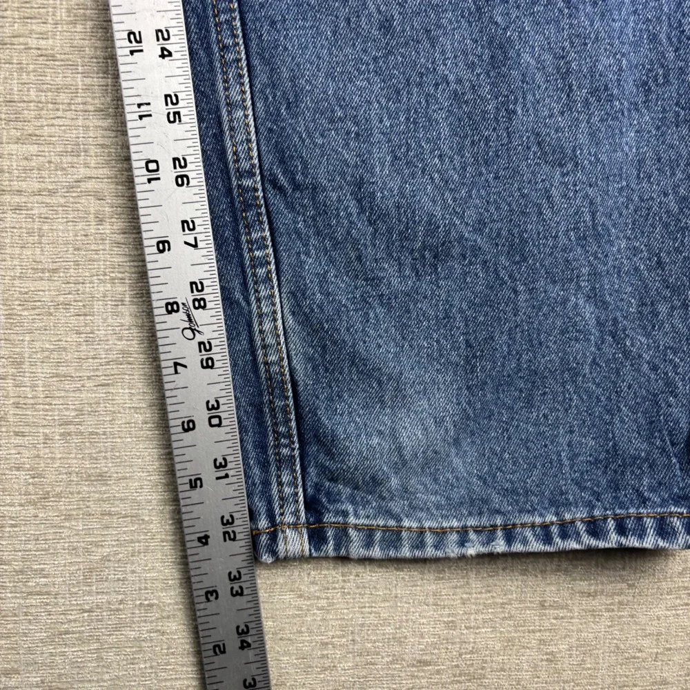 Levis 505 Mens 38x34 Jeans Medium Blue Washed Denim Workwear Fade